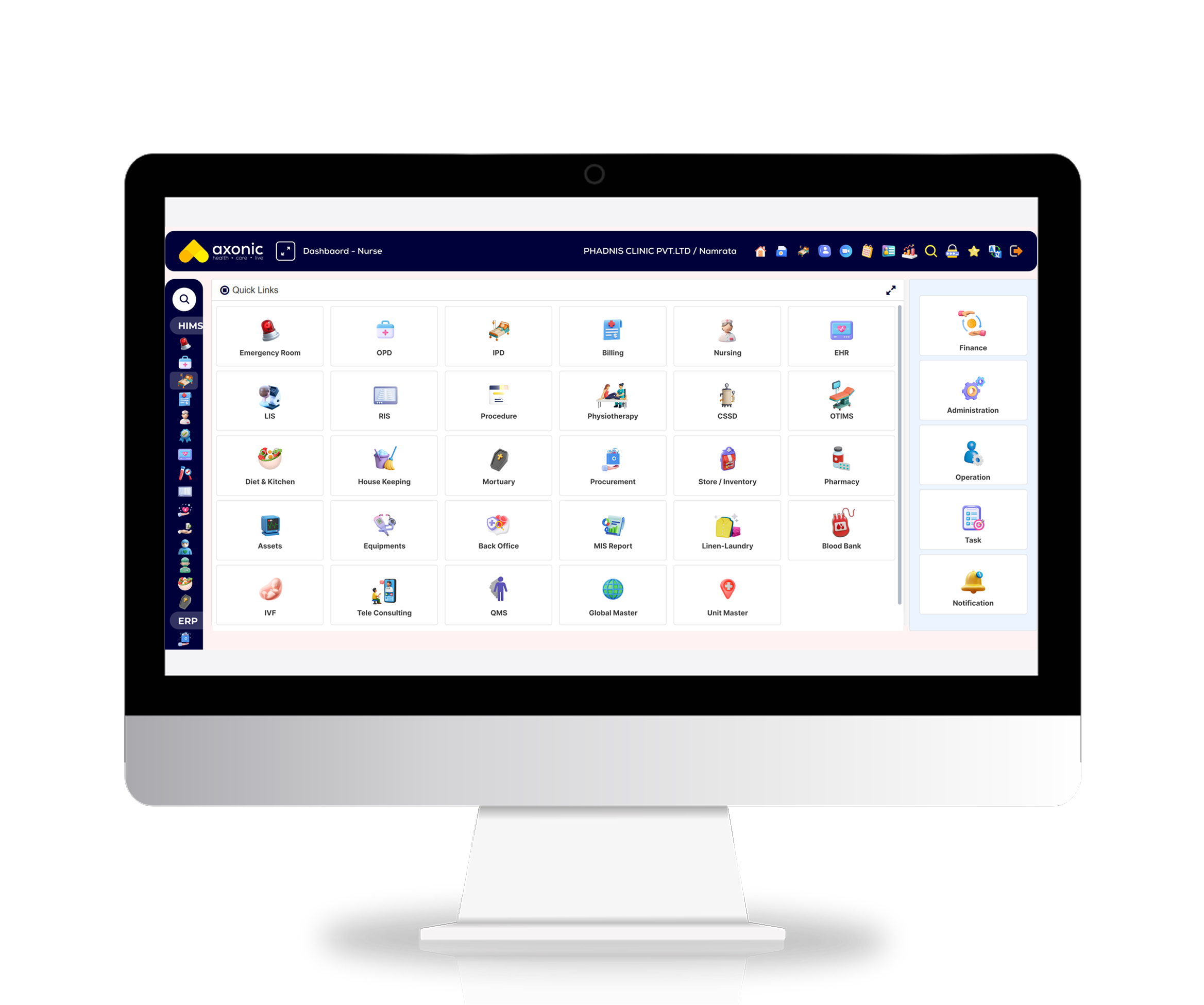 Unified Hospital Platform - AxonHIS feature